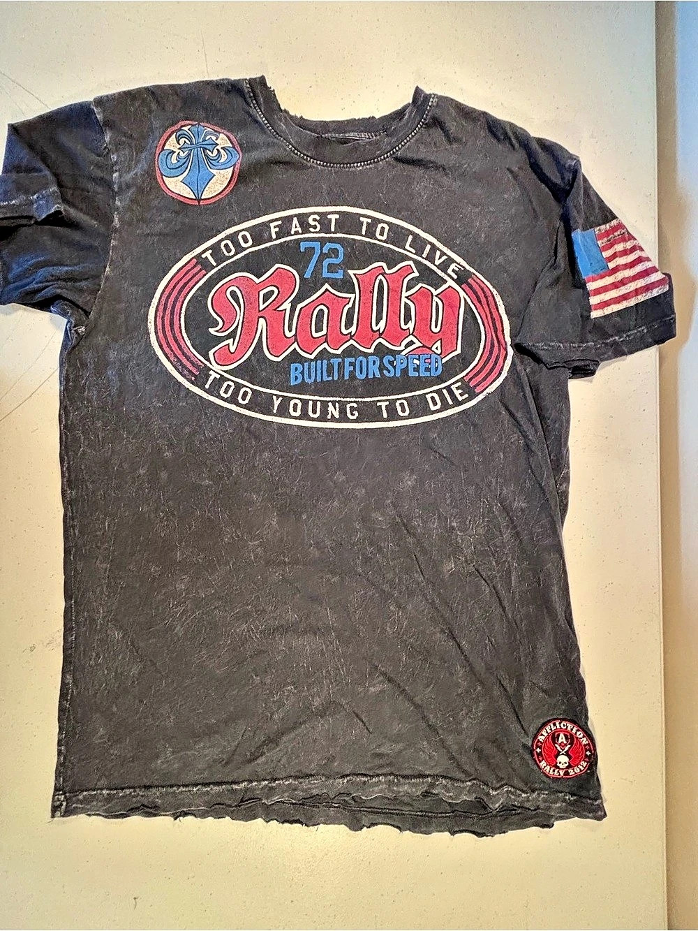 Affliction American Customs Rally 2012 T-Shirt Rally 2012 T-Shirt Black & Red XL